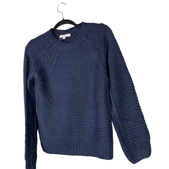 Sweewë Paris Navy Blue Mohair Blend Textured Knit Sweater S/M - Picture 3 of 7